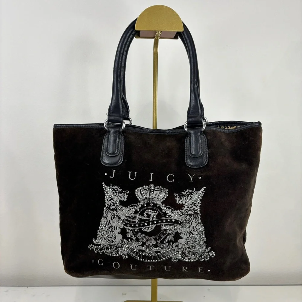 Vintage Juicy Couture Brown Tote with Scottie Logo - Picture 3 of 8